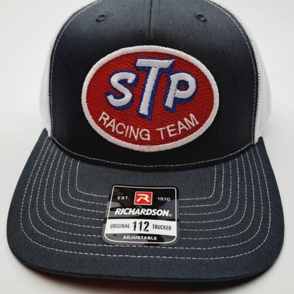 STP Racing Team Richardson 112 Trucker Mesh Snapback Cap Hat Gray Retro NASCAR